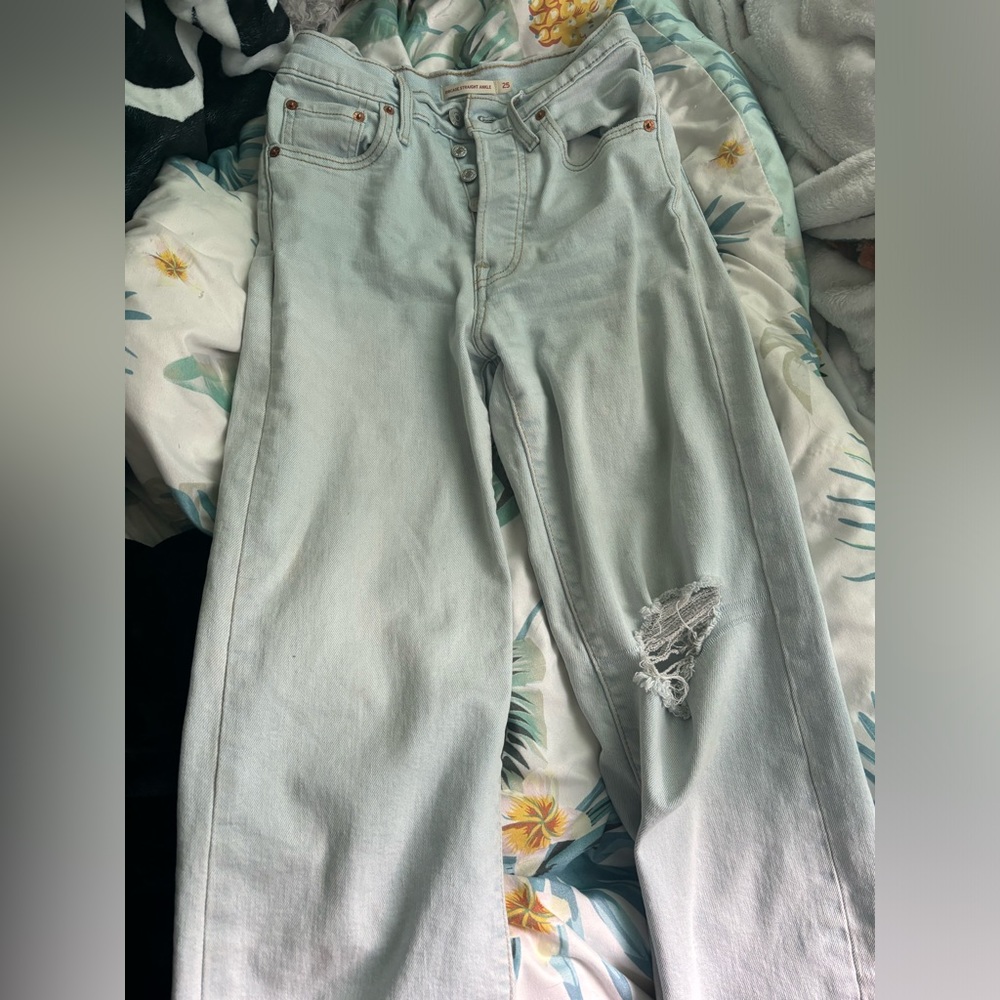 Levis Ribcage Straight Ankle Jeans, Size 25